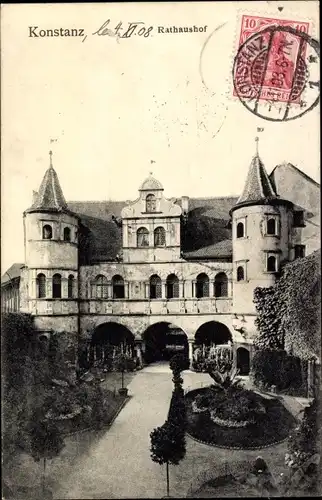 Ak Konstanz am Bodensee, Rathaushof
