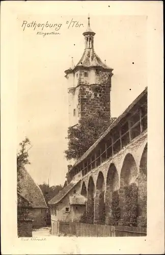 Ak Rothenburg ob der Tauber Mittelfranken, Klingentor