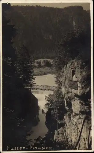 Foto Ak Füssen im Ostallgäu, Maxsteg, Felsformation