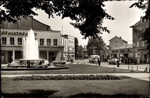 Ak Kaiserslautern in der Pfalz, Fackelrondell, Pfalztheater