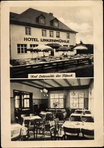 Ak Linkenmühle Gössitz in Thüringen, Hotel Linkenmühle, Innenansicht, Hohenwarte Stausee