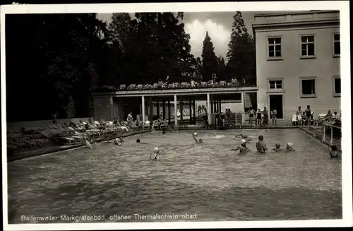 Ak Badenweiler im Schwarzwald, Markgrafenbad, Thermalschwimmbad