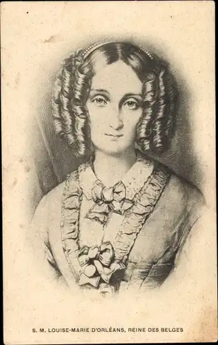 Ak Louise Marie d'Orleans, Reine des Belges, Portrait