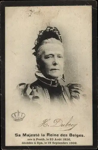 Ak Reine de Belgique, Marie Henriette von Österreich, Königin der Belgier, Portrait