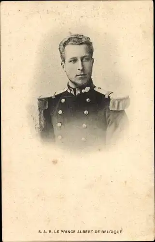 Ak König Albert I von Belgien, Portrait