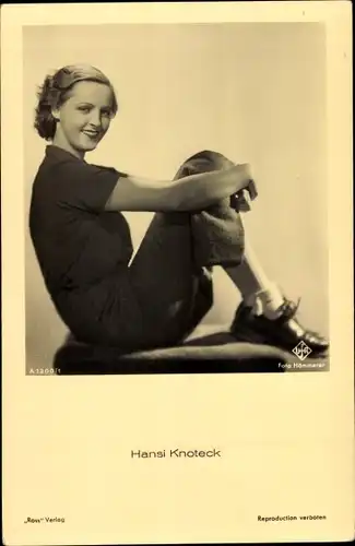 Ak Schauspielerin Hansi Knoteck, Portrait