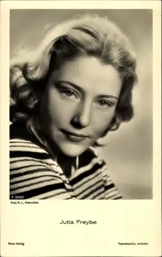 Ak Schauspielerin Jutta Freybe, Ross Verlag A 3349 1, Portrait