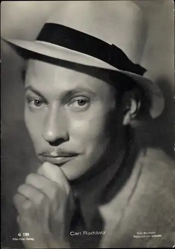 Ak Schauspieler Carl Raddatz, Portrait mit Hut, Film Foto Verlag G 199