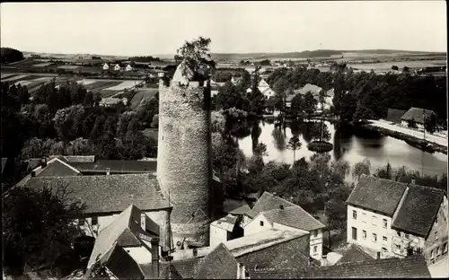 Foto Ak Triptis in Thüringen, Schlossturm, Stadtteich