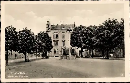 Ak Triptis in Thüringen, Markt, Rathaus