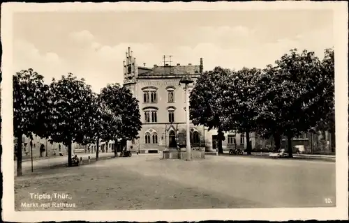 Ak Triptis in Thüringen, Markt, Rathaus