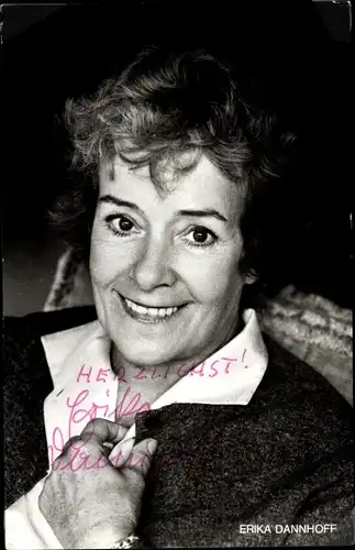 Ak Schauspielerin Erika Dannhoff, Portrait, Autogramm