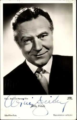 Ak Schauspieler Willy Fritsch, Portrait, Autogramm