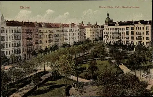 Ak Berlin Neukölln Rixdorf, Reuterplatz, Reuterstraße