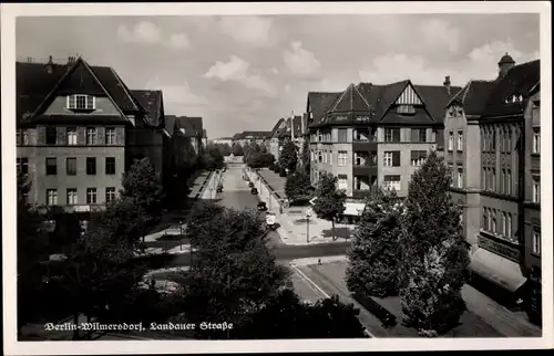 Ak Berlin Wilmersdorf, Landauer Straße, Straßenpartie