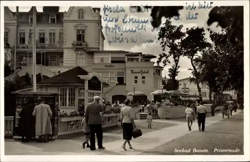 Ak Ostseebad Bansin Heringsdorf auf Usedom, Promenade