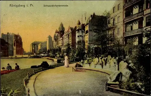 Ak Kaliningrad Königsberg Ostpreußen, Schlossteichpromenade