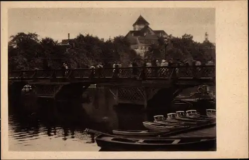 Ak Kaliningrad Königsberg Ostpreußen, Schlossteichbrücke und Burgkirche