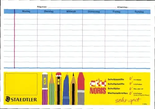 Stundenplan Staedtler Stifte, Die Wartburg - ein Symbol der Deutschen um 1970