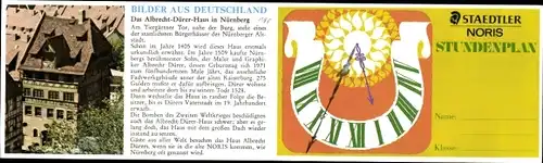 Stundenplan Staedtler Noris Stifte, Albrecht-Dürer-Haus in Nürnberg um 1970