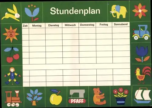 Stundenplan Pfaff Nähmaschinen, Aus der Geschichte der Nähmaschine um 1970