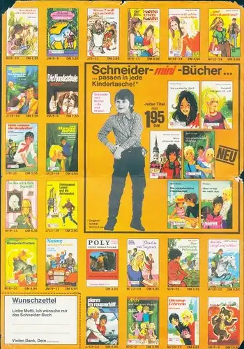 Stundenplan Schneider Bücher, Schmeider-mini-Bücher um 1970