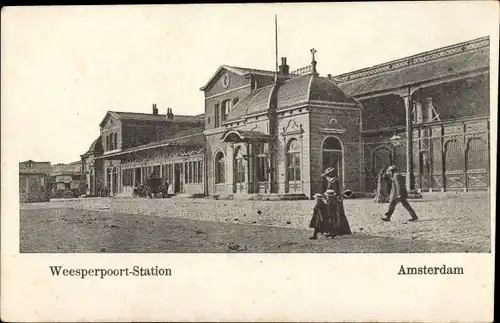 Ak Amsterdam Nordholland Niederlande, Weesperpoort Station