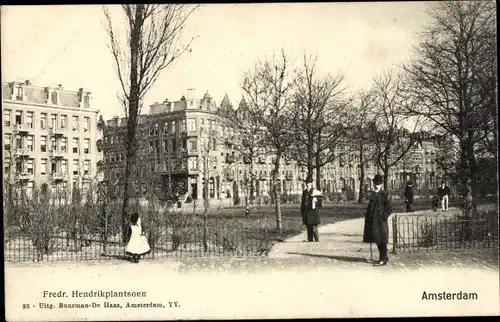 Ak Amsterdam Nordholland Niederlande, Fred. Hendrik Plantsoen