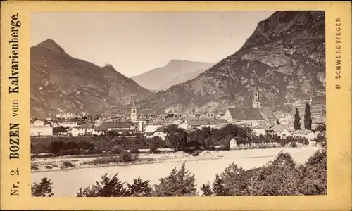 CdV Bozen Bolzano Südtirol, Stadtansicht vom Kalvarienberg aus
