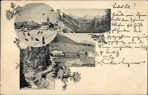 Ak Wiesen Davos Kanton Graubünden, Winteransicht, Panorama