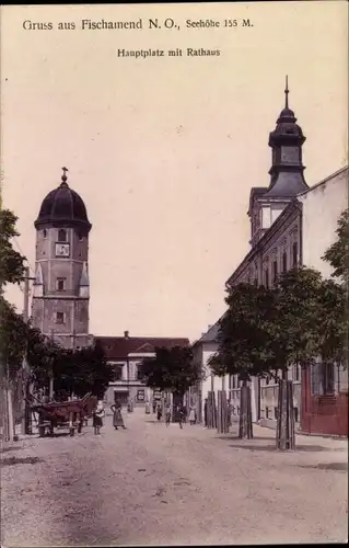 Ak Fischamend Niederösterreich, Hauptplatz, Rathaus