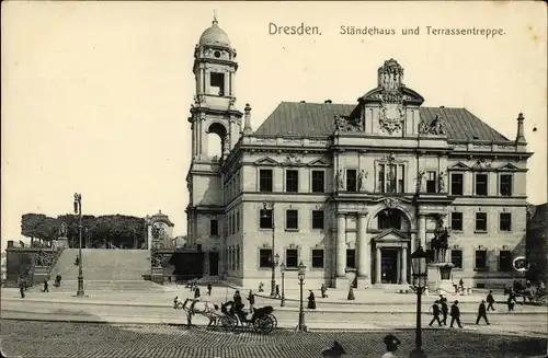 Ak Dresden Altstadt, Brühlsche Terrasse, Ständehaus