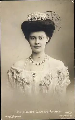 Ak Kronprinzessin Cecilie von Preußen, G. Liersch 1910