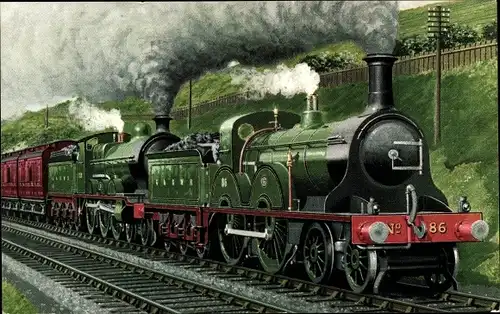 Ak Britische Eisenbahn, Dampflok Nr. 86 GSWR, Midland Glasgow