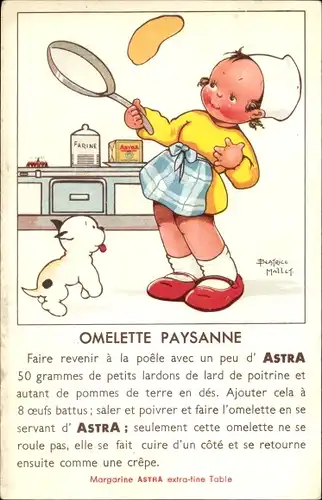 Künstler Ak Mallet, Beatrice, Omelette Paysanne, Reklame, Astra Margarine