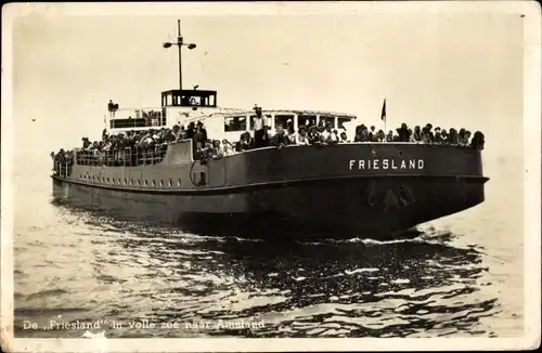 Ak Ameland Friesland Niederlande, De Friesland in volle zee, Fährschiff