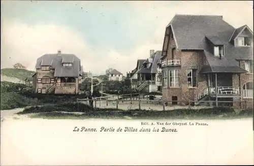 Ak La Panne De Panne Westflandern, Villas dans les Dunes
