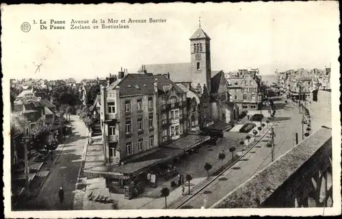 Ak La Panne De Panne Westflandern, Avenue de la Mer et Avenue Bortier