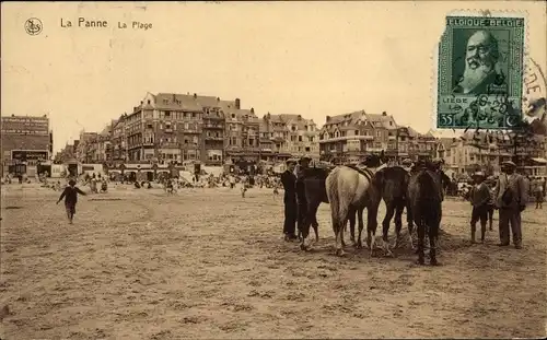 Ak La Panne De Panne Westflandern, la Plage, Pferde