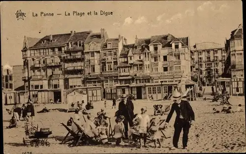 Ak La Panne De Panne Westflandern, La Plage et la Digue, Hotel