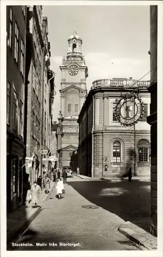 Ak Stockholm Schweden, Motiv fran Stortorget