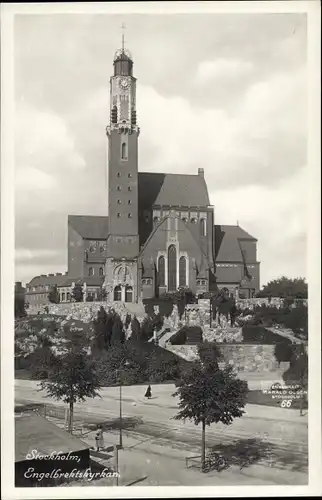 Ak Stockholm Schweden, Partie an der Engelbrektskyrkan
