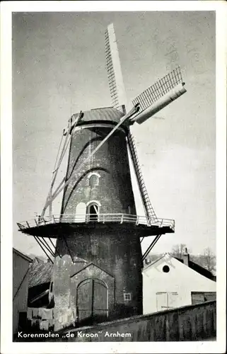 Ak Arnhem Gelderland Niederlande, Korenmolen de Kroon