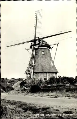 Ak Ruinen Drenthe Niederlande, Natuurschoon bij de Molen