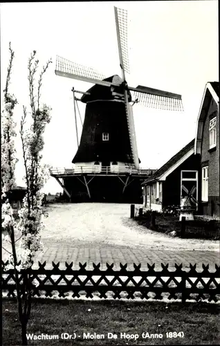 Ak Wachtum Coevorden Drenthe, Molen De Hoop, anno 1884