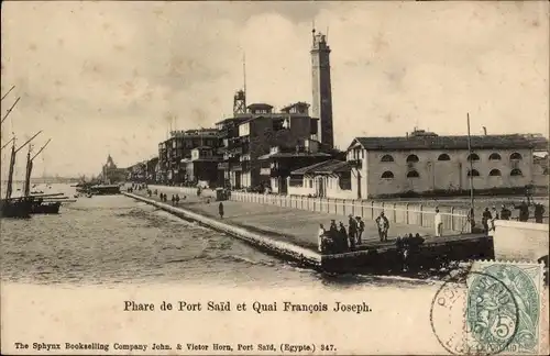 Ak Port Said Ägypten, Phare et Quai François Joseph