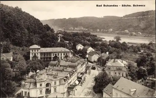 Ak Bad Schandau Sächsische Schweiz in Sachsen, Panorama