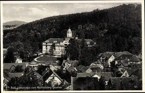 Ak Bad Liebenstein im Wartburgkreis, Stadt vom Aschberg aus gesehen