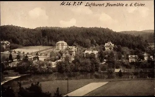 Ak Neumühle in Thüringen, Teilansicht vom Ort, Wald