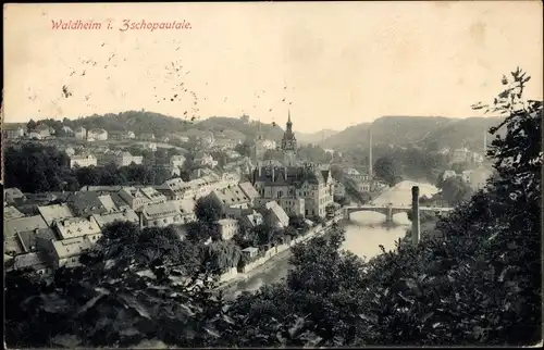 Ak Waldheim in Sachsen, Zschopautal, Panorama